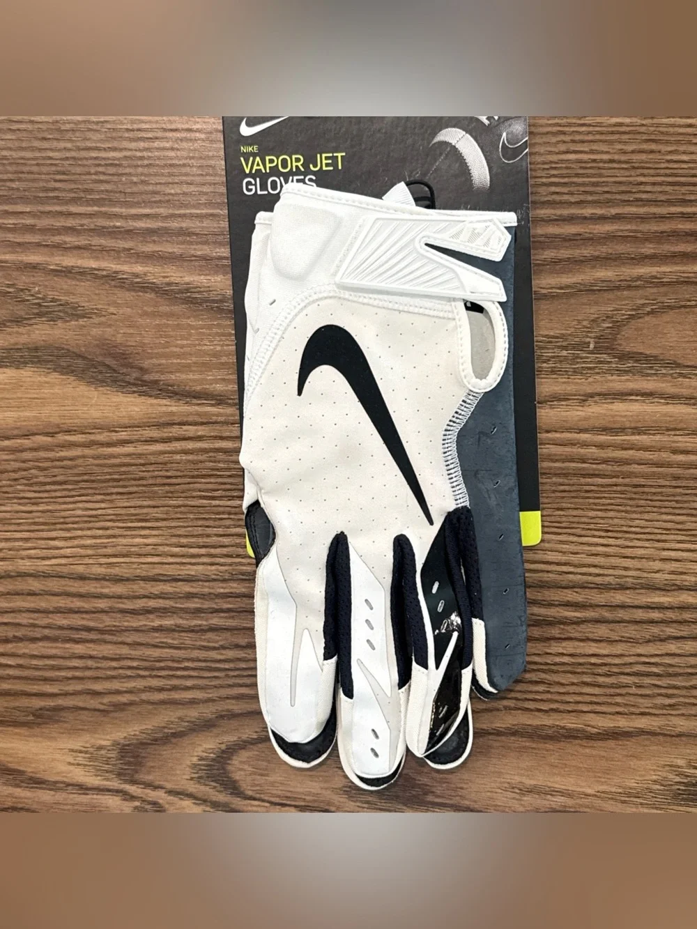 Size XL Nike Vapor Jet 5.0 FG Hydragrip Receiver Gloves White/Black PGF048
